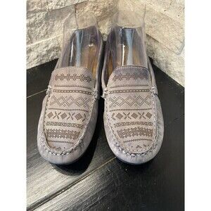 Taos Heritage Sz 8.5 / 40 Soft Leather Slip On Gray Comfort Moccasin Loafers